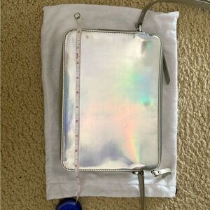 Banana Republic Silver Crossbody Bag with Metallic Trim